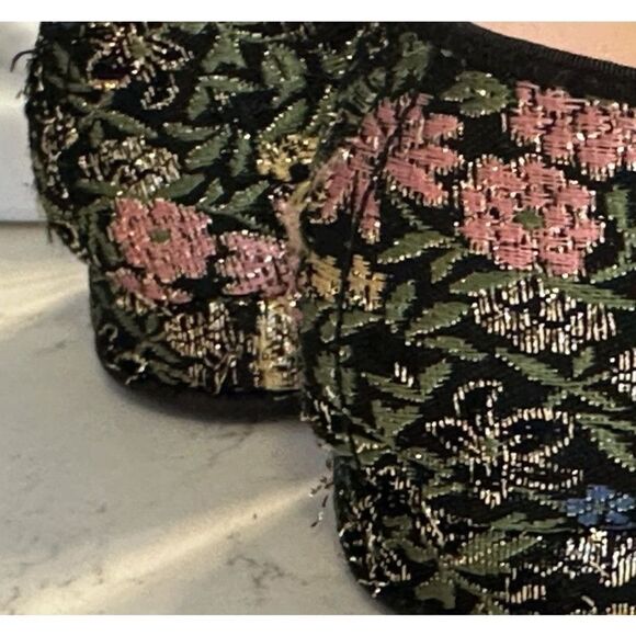 Daniel Green Vintage House Shoes Size 2A 75 Metallic Floral Brocade Fast Ship - Picture 13 of 14